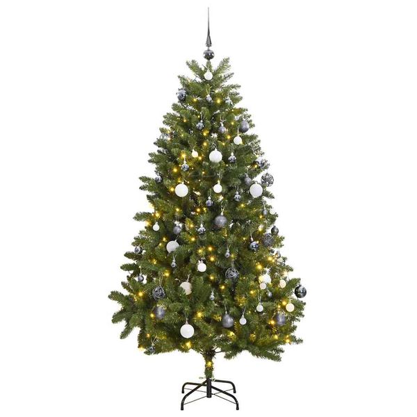 vidaXL Sapin de No&euml;l artificiel articul&eacute; 300 LED et boules 270 cm