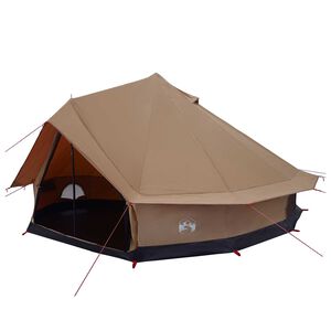 vidaXL Tente familiale Marron 10 personnes Polycoton