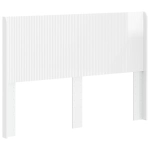 vidaXL T&ecirc;te de lit Blanc brillant Bois d'ing&eacute;nierie