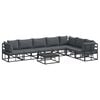 vidaXL Ensemble de canap&eacute; de jardin 8 pc Noir Aluminium
