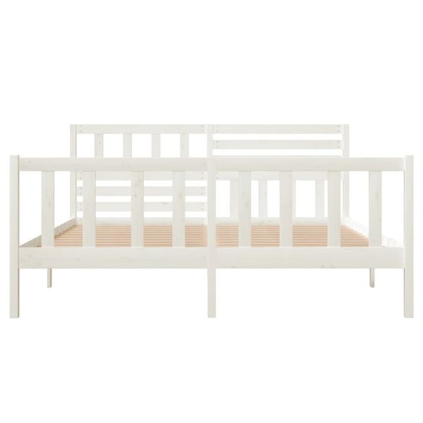 vidaXL Cadre de lit sans matelas blanc bois massif 140x190 cm