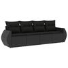 vidaXL Salon de jardin 4 pcs avec coussins noir r&eacute;sine tress&eacute;e
