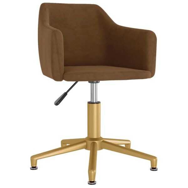 vidaXL Chaises pivotantes &agrave; manger lot de 6 Marron Velours