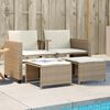 vidaXL Canap&eacute; de jardin 2 places avec table et tabourets beige rotin