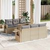 vidaXL Salon de jardin avec coussins 7 pcs beige r&eacute;sine tress&eacute;e