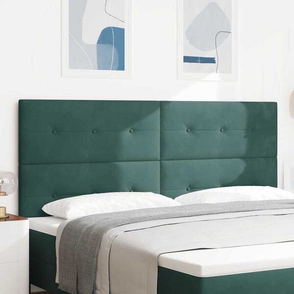 vidaXL T&ecirc;te de lit avec des lumi&egrave;res &agrave; LED Vert 100 cm Velours