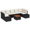 vidaXL Ensemble de canap&eacute; de jardin 8 pc Noir polyrotin