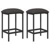 vidaXL Tabouret de bar 2 pcs Gris fonc&eacute; 40 x 32 x 64 cm