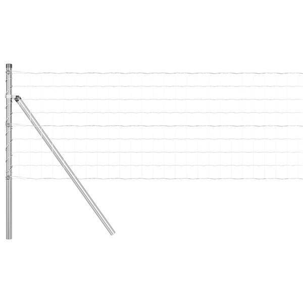 vidaXL Cl&ocirc;ture avec poteau Argent&eacute; 0,8 x 10 m Acier et PVC