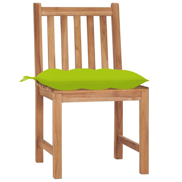 vidaXL Chaises de jardin lot de 8 avec coussins Bois de teck massif