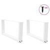 vidaXL Pieds de table basse en forme de V, 2 pi&egrave;ces, blanc, 70 x (30-31,3) cm, acier
