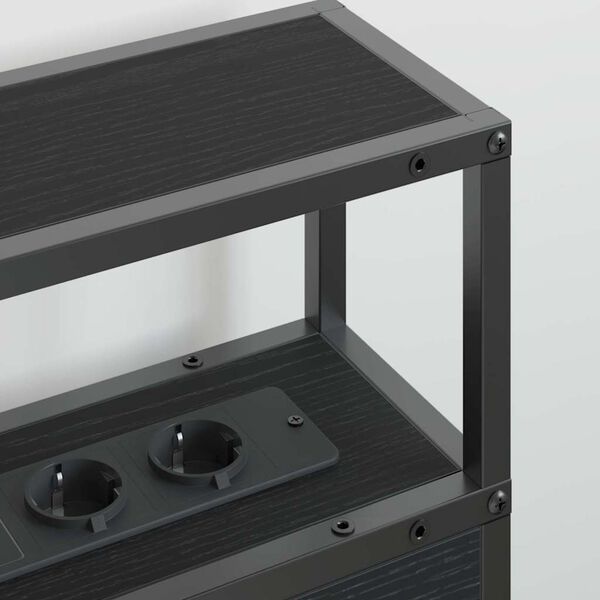 vidaXL T&ecirc;te de lit de rangement Ch&ecirc;ne noir 200 cm Bois d'ing&eacute;nierie