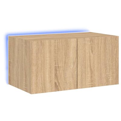 vidaXL Meuble TV mural avec lumières LED chêne sonoma 60x35x31 cm