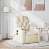 vidaXL Fauteuil de massage inclinable Cr&egrave;me Tissu
