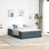 vidaXL Cadre de lit ottoman avec matelas gris fonc&eacute; 140x200 cm velours