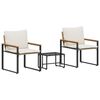 vidaXL Ensembles de meubles 3 pcs Beige et blanc cr&egrave;me Rotin