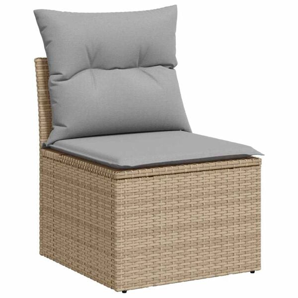 vidaXL Ensemble de canap&eacute; de jardin 9 pcs Beige et Gris clair