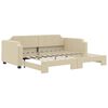 vidaXL Lit de jour avec gigogne sans matelas cr&egrave;me 90x200 cm