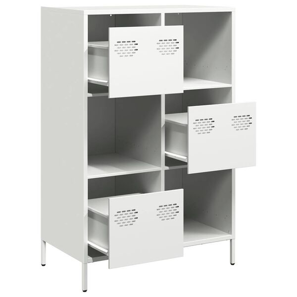vidaXL Buffet haut blanc 68x39x103,5 cm acier
