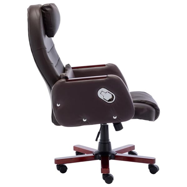 vidaXL Chaise de bureau Marron Similicuir