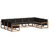 vidaXL Ensemble de canap&eacute;s d'ext&eacute;rieur 9 pc Naturel et Noir