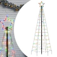 vidaXL Arbre de Noël lumineux avec piquets 220 LED coloré 180 cm