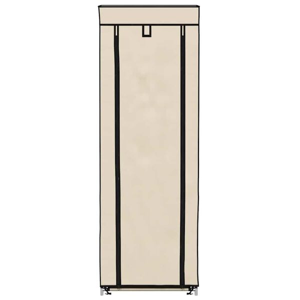 vidaXL Armoire &agrave; chaussures avec housse Cr&egrave;me 57x29x162 cm Tissu