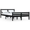vidaXL Cadre de lit sans matelas noir bois massif 160x200 cm
