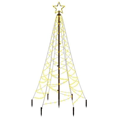 vidaXL Sapin de Noël avec piquet Blanc chaud 200 LED 180 cm