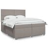 vidaXL Sommier &agrave; lattes de lit avec matelas Taupe 200x200 cm Tissu