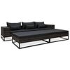 vidaXL Salon de jardin 5 pcs avec coussins R&eacute;sine tress&eacute;e Gris
