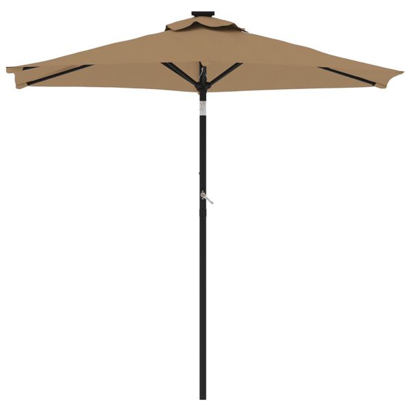 vidaXL Parasol de jardin avec m&acirc;t en acier taupe 225x225x212 cm