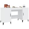 vidaXL Bureau Blanc brillant 140x50x75 cm Bois d'ing&eacute;nierie
