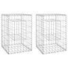 vidaXL Poteaux &agrave; panier de gabion 2 pcs 40x40x60 cm Fer