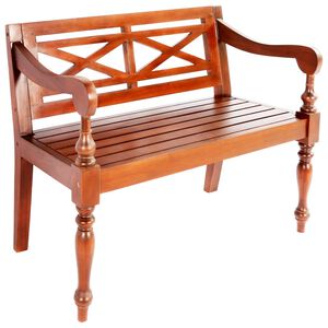 vidaXL Banc Batavia 98 cm Bois d'acajou massif Marron fonc&eacute;
