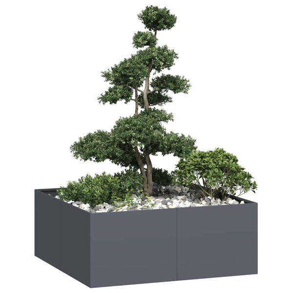 vidaXL Jardini&egrave;re anthracite 100x100x40 cm acier