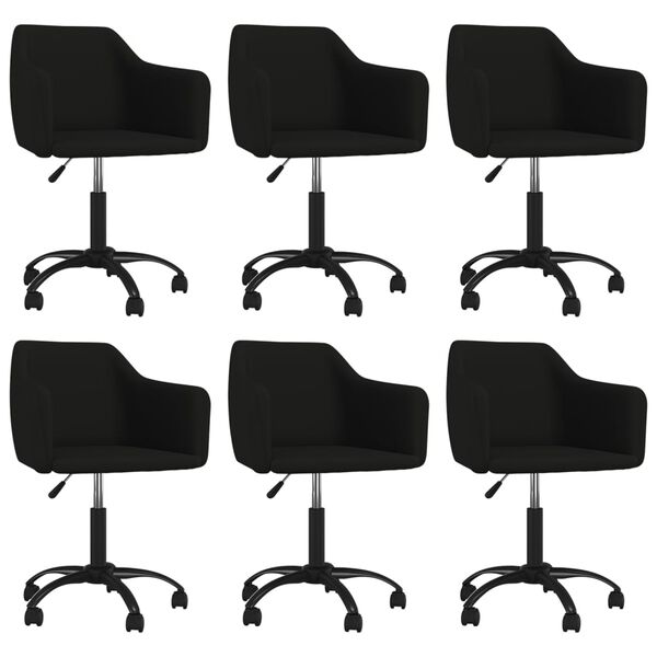 vidaXL Chaises pivotantes &agrave; manger lot de 6 Noir Velours