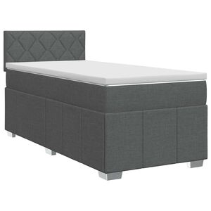 vidaXL Lit boxspring avec matelas Gris fonc&eacute; 90 x 190 cm Tissu