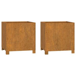 vidaXL Jardini&egrave;res avec pieds 2 pcs Rouill&eacute; 40x40x40 cm Acier corten