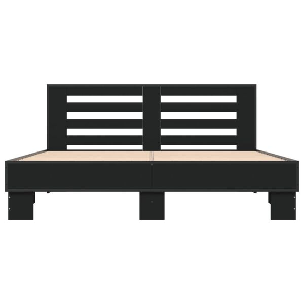 vidaXL Cadre de lit sans matelas noir 150x200 cm