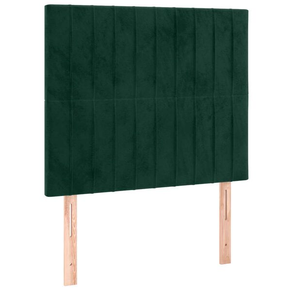 vidaXL T&ecirc;te de lit &agrave; LED Vert fonc&eacute; 100x5x118/128 cm Velours