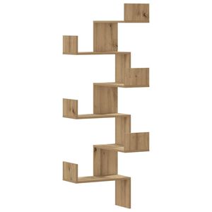 vidaXL &Eacute;tag&egrave;re d'angle murale ch&ecirc;ne artisanal bois d'ing&eacute;nierie