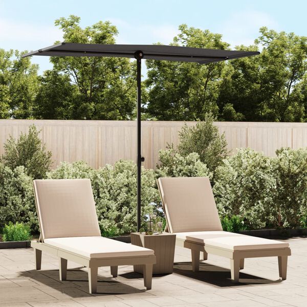 vidaXL Parasol de jardin avec mât en aluminium 180x110 cm anthracite