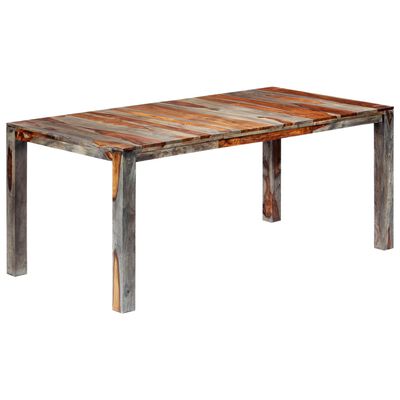 vidaXL Table à manger Gris 180x90x76 cm Bois massif