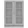 vidaXL Armoire &agrave; vitrine Sonoma gris 82,5x30,5x115cm Bois d'ing&eacute;nierie
