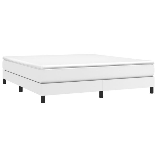 vidaXL Sommier &agrave; lattes de lit avec matelas Blanc 180x200cm Similicuir