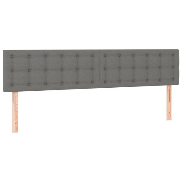 vidaXL T&ecirc;te de lit &agrave; LED Gris fonc&eacute; 160x5x78/88 cm Tissu