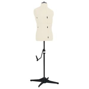 vidaXL Mannequin de couture ajustable pour homme Cr&egrave;me Taille 37-45