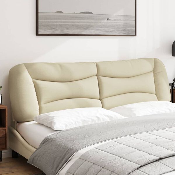 vidaXL Coussin de t&ecirc;te de lit Hvar cr&egrave;me 180 cm tissu