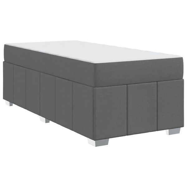 vidaXL Cadre de lit avec matelas Gris fonc&eacute; 80 x 200 cm tissu